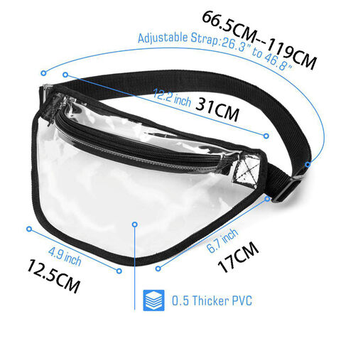 Vente en gros d'usine de sacs banane en PVC, sac de rangement transparent pour pièces de monnaie, idéal pour les loisirs et le sport