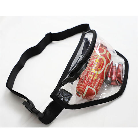 Vente en gros d'usine de sacs banane en PVC, sac de rangement transparent pour pièces de monnaie, idéal pour les loisirs et le sport