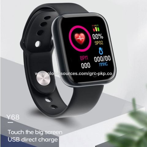 Smartwatch Y68 Nueva Versión 2024, Reloj Inteligente Impermeable con Monitor de Ritmo Cardíaco y Presión Arterial para IOS y Android, Y68 Plus para Niños, D20