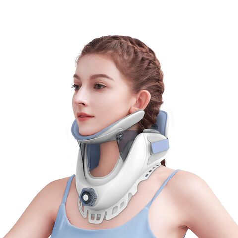 Colar de tração cervical para alívio da dor no pescoço, descompressão da coluna e correção da postura – Dispositivo de suporte cervical ajustável