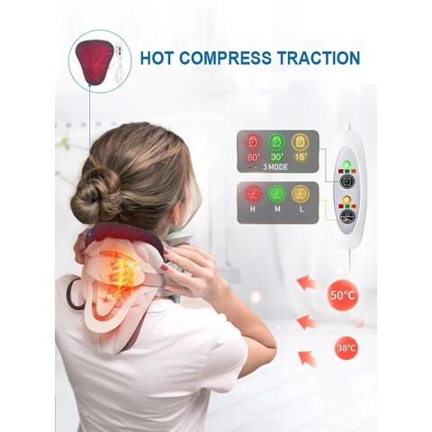 Colar de tração cervical para alívio da dor no pescoço, descompressão da coluna e correção da postura – Dispositivo de suporte cervical ajustável