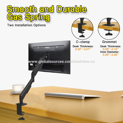 Support de Moniteur Double Ressort à Gaz pour Bureau, Bras de Moniteur d'Ordinateur pour 17"-32" D308AS-#5116