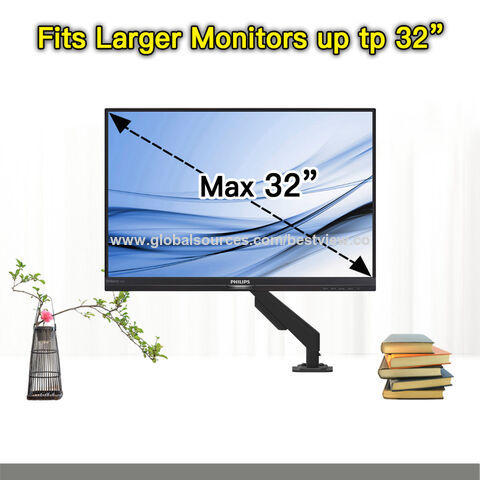 Support de Moniteur Double Ressort à Gaz pour Bureau, Bras de Moniteur d'Ordinateur pour 17"-32" D308AS-#5116