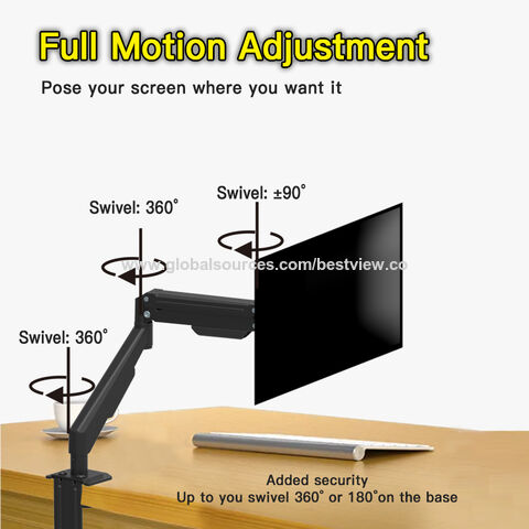 Support de Moniteur Double Ressort à Gaz pour Bureau, Bras de Moniteur d'Ordinateur pour 17"-32" D308AS-#5116