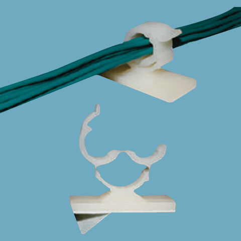 Abraçadeira de Cabo de Alta Qualidade, Plástico, Presilha de Cabo, Tubo de Fio, Cartão de Linha de Prego de Aço, Clipe de Tubo, Clipe de Fio, Branco para Fixação