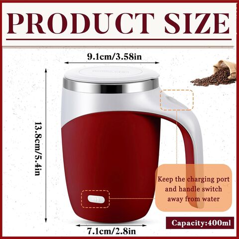 Selbstrührender Kaffeebecher Großpackung, Mischbecher 400ml, Automatischer Edelstahl Reisebecher, Geschenk für Männer, Frauen, Vatertagsgeschenk