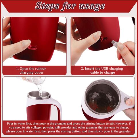 Selbstrührender Kaffeebecher Großpackung, Mischbecher 400ml, Automatischer Edelstahl Reisebecher, Geschenk für Männer, Frauen, Vatertagsgeschenk