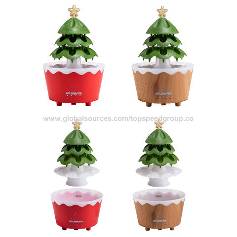 2024 Neues Weihnachtsgeschenk Aroma Diffuser Maschine Tragbarer Luftbefeuchter Schlafzimmer Buntes Licht Weihnachtsbaum Aromatherapie Gerät