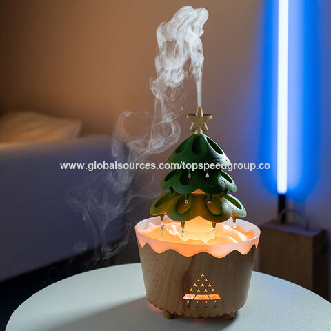 2024 Neues Weihnachtsgeschenk Aroma Diffuser Maschine Tragbarer Luftbefeuchter Schlafzimmer Buntes Licht Weihnachtsbaum Aromatherapie Gerät