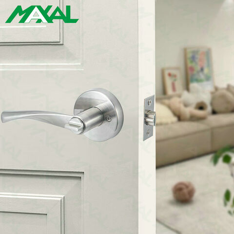 Poignée de porte intérieure en alliage de zinc, finition nickel satiné, pour serrure Zhongshan Maxal