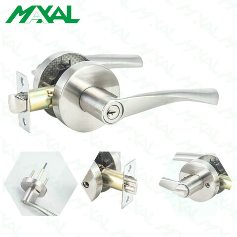 Poignée de porte intérieure en alliage de zinc, finition nickel satiné, pour serrure Zhongshan Maxal