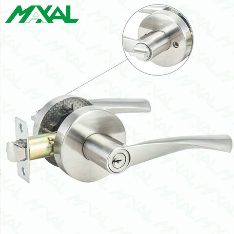Poignée de porte intérieure en alliage de zinc, finition nickel satiné, pour serrure Zhongshan Maxal