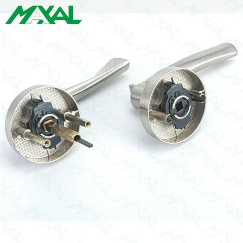 Poignée de porte intérieure en alliage de zinc, finition nickel satiné, pour serrure Zhongshan Maxal