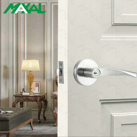 Poignée de porte intérieure en alliage de zinc, finition nickel satiné, pour serrure Zhongshan Maxal