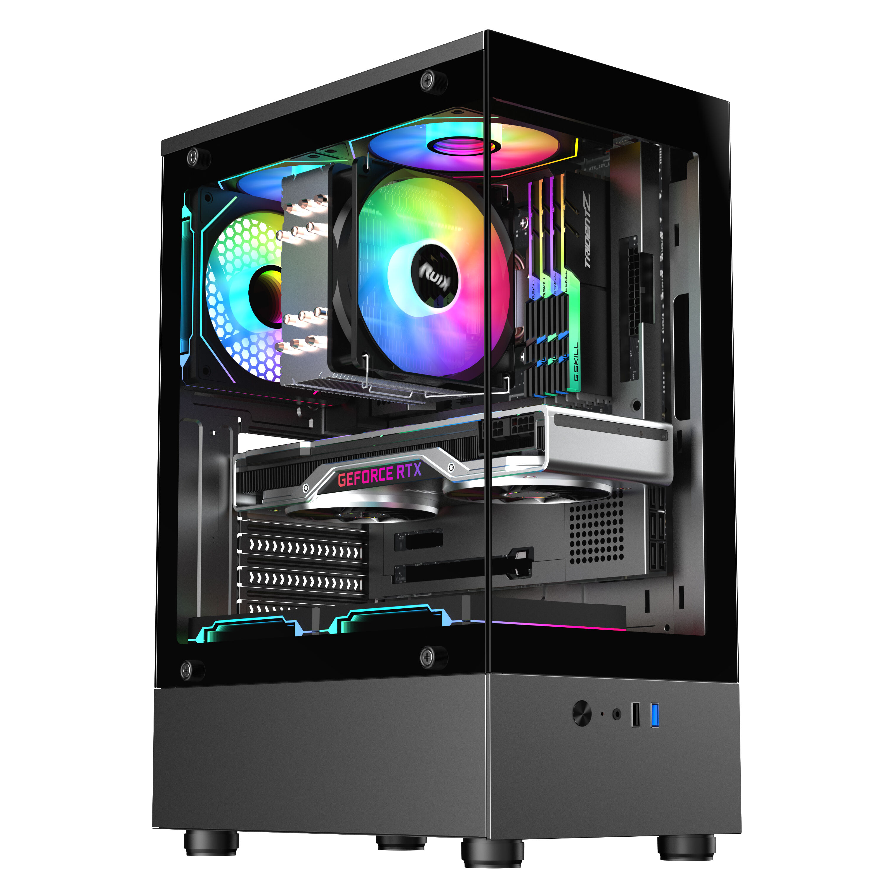 Computer Tower Side Panel Ruix Hobbit Mini Size Mid Tower Atx Full View Desktop Computer Case ...