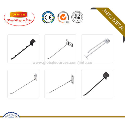 Gancho de metal para panel perforado, exhibidor para comercio minorista, gancho para estante de pared ranurada