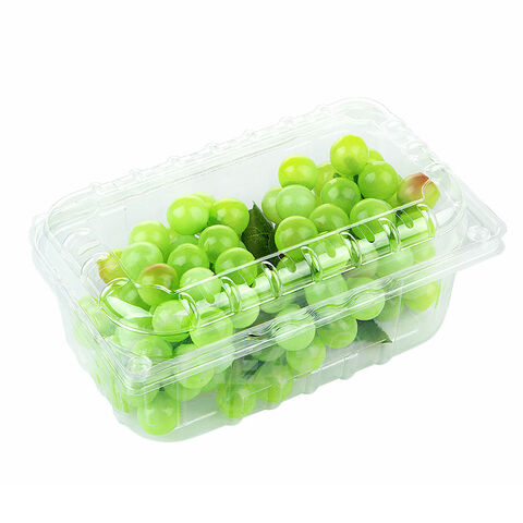 Fabrikpreis Obst-Clamshell 500g 1000g für Kirschen, Trauben, Pflaumen, Behälter, Frischobst-Verpackungsbox, Kunststoffschale