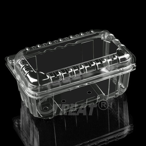 Fabrikpreis Obst-Clamshell 500g 1000g für Kirschen, Trauben, Pflaumen, Behälter, Frischobst-Verpackungsbox, Kunststoffschale