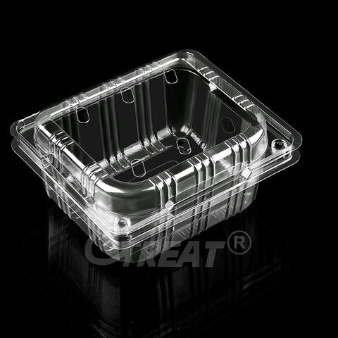 Fabrikpreis Obst-Clamshell 500g 1000g für Kirschen, Trauben, Pflaumen, Behälter, Frischobst-Verpackungsbox, Kunststoffschale