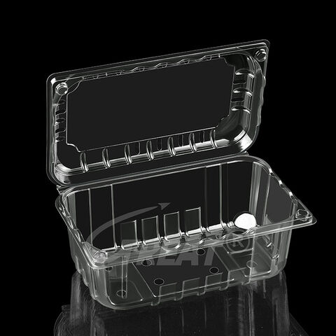 Fabrikpreis Obst-Clamshell 500g 1000g für Kirschen, Trauben, Pflaumen, Behälter, Frischobst-Verpackungsbox, Kunststoffschale