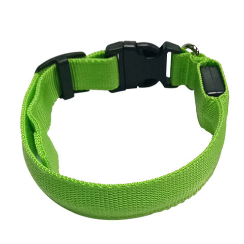 Luces LED collar de perro para perro ajustable poliéster resplandor noche PET accesorios luminoso intermitente collar mascotas suministros