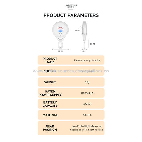Smart Hidden camera detector, portable anti-spy detectors, spy camera detectors for bathrooms, travelling, hotels and cars