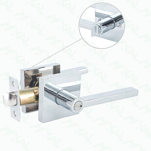 Ensemble de Serrure à Levier en Alliage de Zinc, Poignée de Porte en Nickel Satiné pour Chambre à Coucher, Quincaillerie de Sécurité Intérieure et de Confidentialité