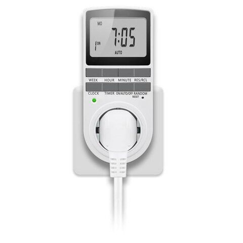 Minuteur numérique à compte à rebours LED, prise de courant montée, prise électrique standard avec mise à la terre pour usage commercial