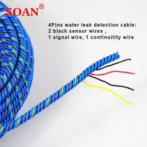 4-adriges Ortungskabel für Wasserleckerkennung, Wassersensorseil zur Lokalisierung für RS485 GSM Wasserleck-Controller
