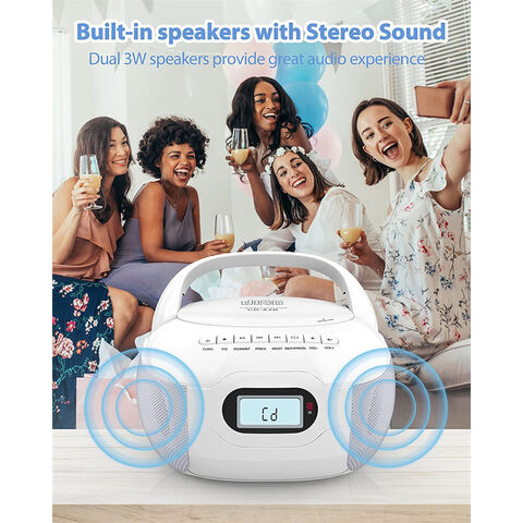Tragbarer Top Loading CD-Boombox mit UKW-Stereo-Radio, AC/Batteriebetriebener CD- und Kassettenplayer-Kombination