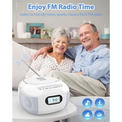Tragbarer Top Loading CD-Boombox mit UKW-Stereo-Radio, AC/Batteriebetriebener CD- und Kassettenplayer-Kombination