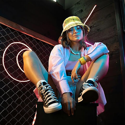 Bob LED Lumineux AI-MICH, Ajustable, Tissu Léger, Parfait pour Concerts, Raves, Fêtes, Chapeau de Pêche