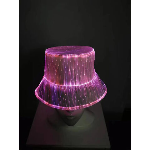 Bob LED Lumineux AI-MICH, Ajustable, Tissu Léger, Parfait pour Concerts, Raves, Fêtes, Chapeau de Pêche