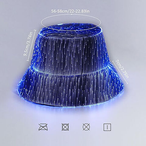 Bob LED Lumineux AI-MICH, Ajustable, Tissu Léger, Parfait pour Concerts, Raves, Fêtes, Chapeau de Pêche