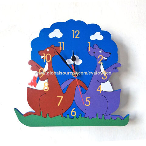 Neue, kreative Wanduhren aus Holz für Kinder W14K024