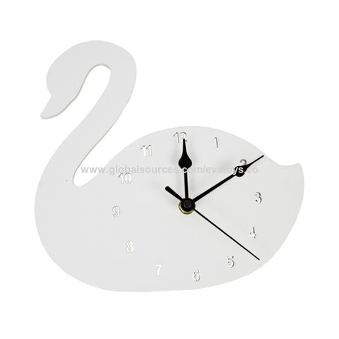 2020 Neues Design Schwanenförmige Holzwanduhr zur Dekoration W14K060A