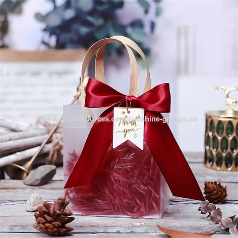 Sac cadeau givré, sac à main transparent de haute qualité, sac cadeau d'anniversaire, sac d'emballage cadeau de mariage, sac cadeau