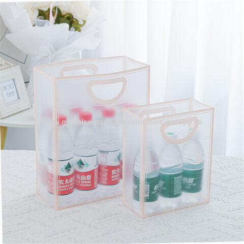 Sac transparent givré avec poignée trouée, sac cadeau en PVC, sac d'emballage cadeau pour bonbons de mariage