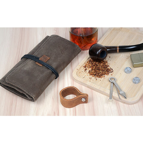 Tubo de fumar tabaco bolsa tubo de lona rollo, tubo de tabaco bolsa caso bolsa, hecho a mano pipa de fumar organizador de almacenamiento