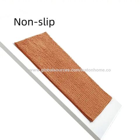 Precio de fábrica Felpudo de chenilla lavable a máquina para interiores, color negro, para entrada, baño, cocina