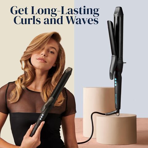 Modelador de Cabelo Profissional com Barril Longo e Múltiplas Polegadas, Modelador Multifuncional com Aquecimento Ajustável e Extensão de 2 Polegadas