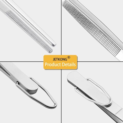 Pinces de Cuisine Extra Longues Robustes en Acier Inoxydable, Ensemble de 3 (23, 30, 35 cm, Argent) - Pinces Alimentaires de Qualité Professionnelle