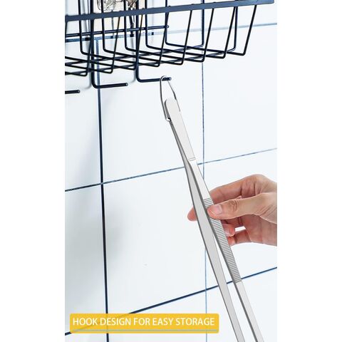 Pinces de Cuisine Extra Longues Robustes en Acier Inoxydable, Ensemble de 3 (23, 30, 35 cm, Argent) - Pinces Alimentaires de Qualité Professionnelle