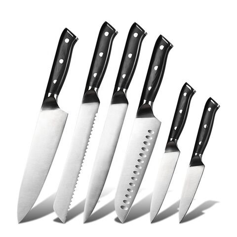 Ensemble de 13 couteaux de cuisine, acier allemand à haute teneur en carbone, ensemble de couteaux de chef faits à la main sur mesure, manche noir G10