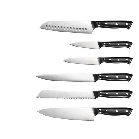Ensemble de 13 couteaux de cuisine, acier allemand à haute teneur en carbone, ensemble de couteaux de chef faits à la main sur mesure, manche noir G10