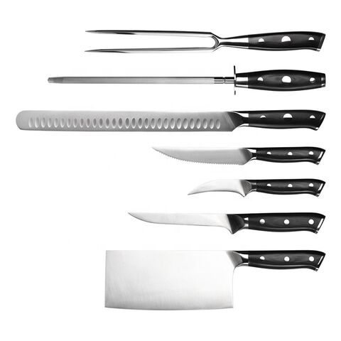 Ensemble de 13 couteaux de cuisine, acier allemand à haute teneur en carbone, ensemble de couteaux de chef faits à la main sur mesure, manche noir G10