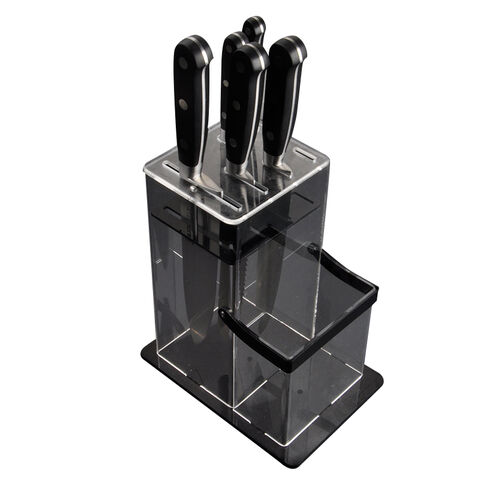 Bloc de Cuisine en Plastique pour 6 Couteaux, Support à Couteaux, Rangement de Couteaux - Fabrication Directe