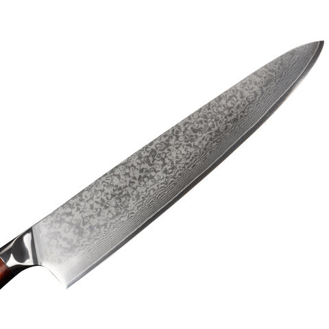 Couteau Gyuto Damas 10", Acier Damas Japonais AUS-10, Couteau de Chef, Ensemble de Couteaux de Cuisine, Manche en Bois