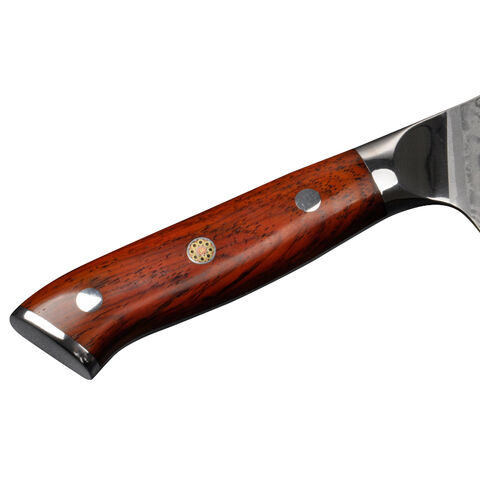 Couteau Gyuto Damas 10", Acier Damas Japonais AUS-10, Couteau de Chef, Ensemble de Couteaux de Cuisine, Manche en Bois