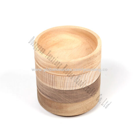 Cuenco redondo de madera ideal para nueces, dulces, aperitivos, snacks, aceitunas y salsa - Venta al por mayor
